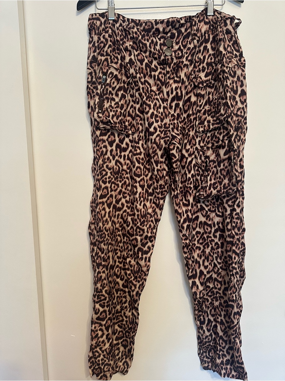 JOHNNY WAS Leopard Print Cargo Jogger Pants - Brown & Black